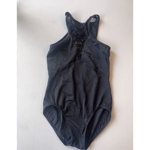 Balera black leotard with decorative mesh back
